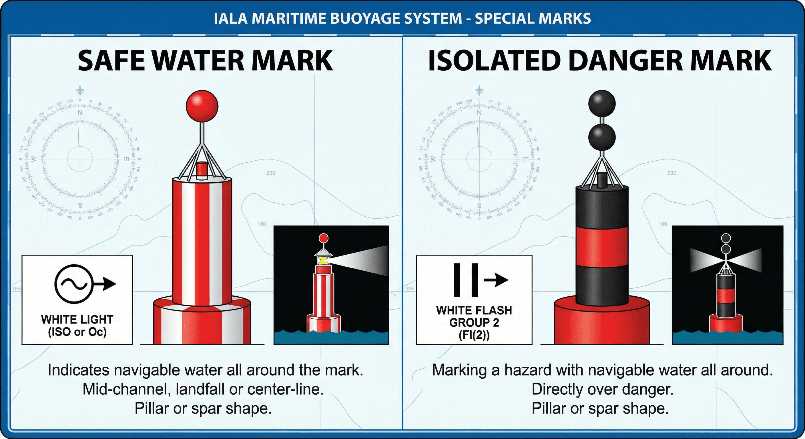 Marcas de aguas navegables maritime navigation diagram
