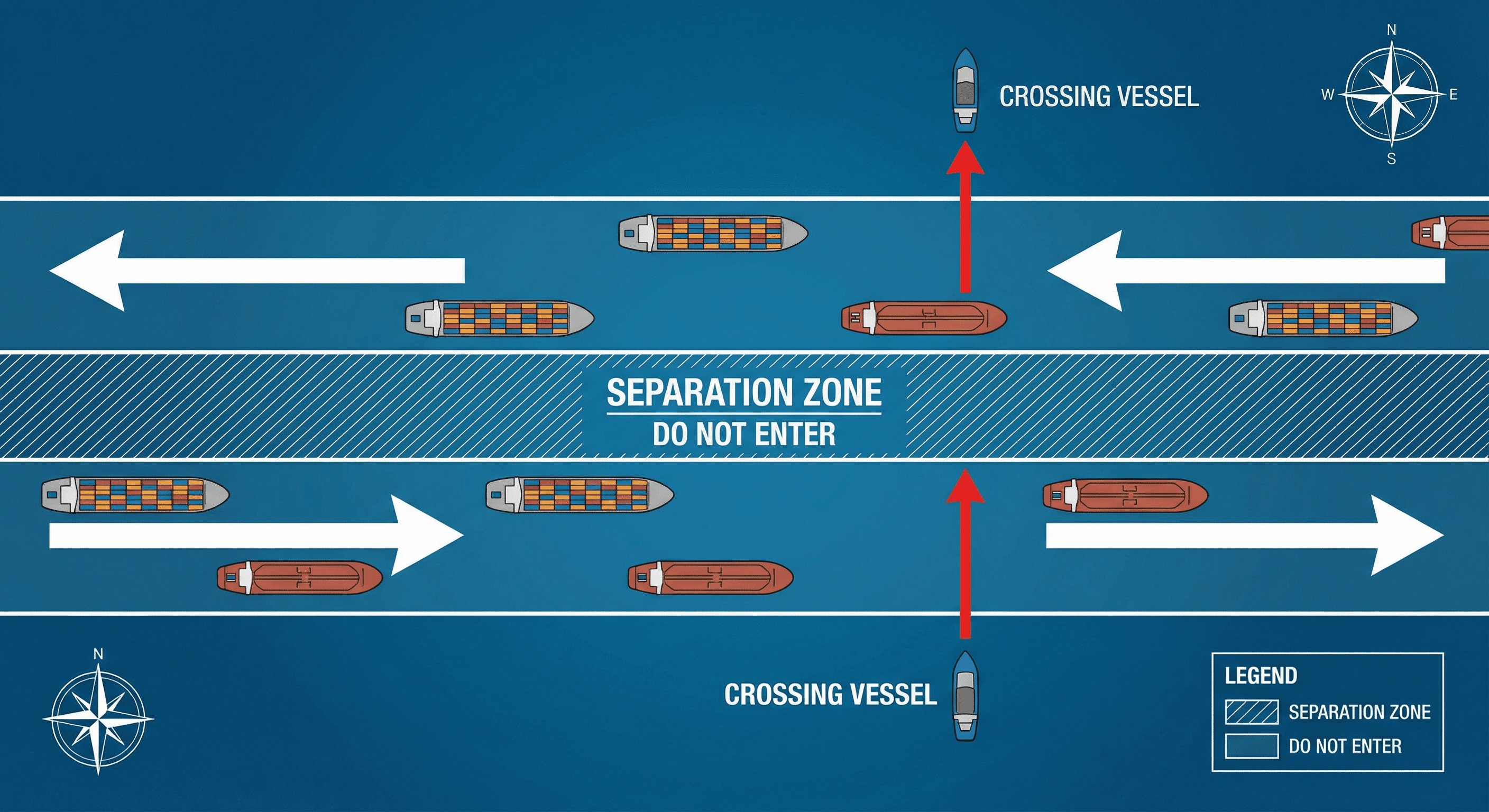 Dispositivos de separación del tráfico maritime navigation diagram