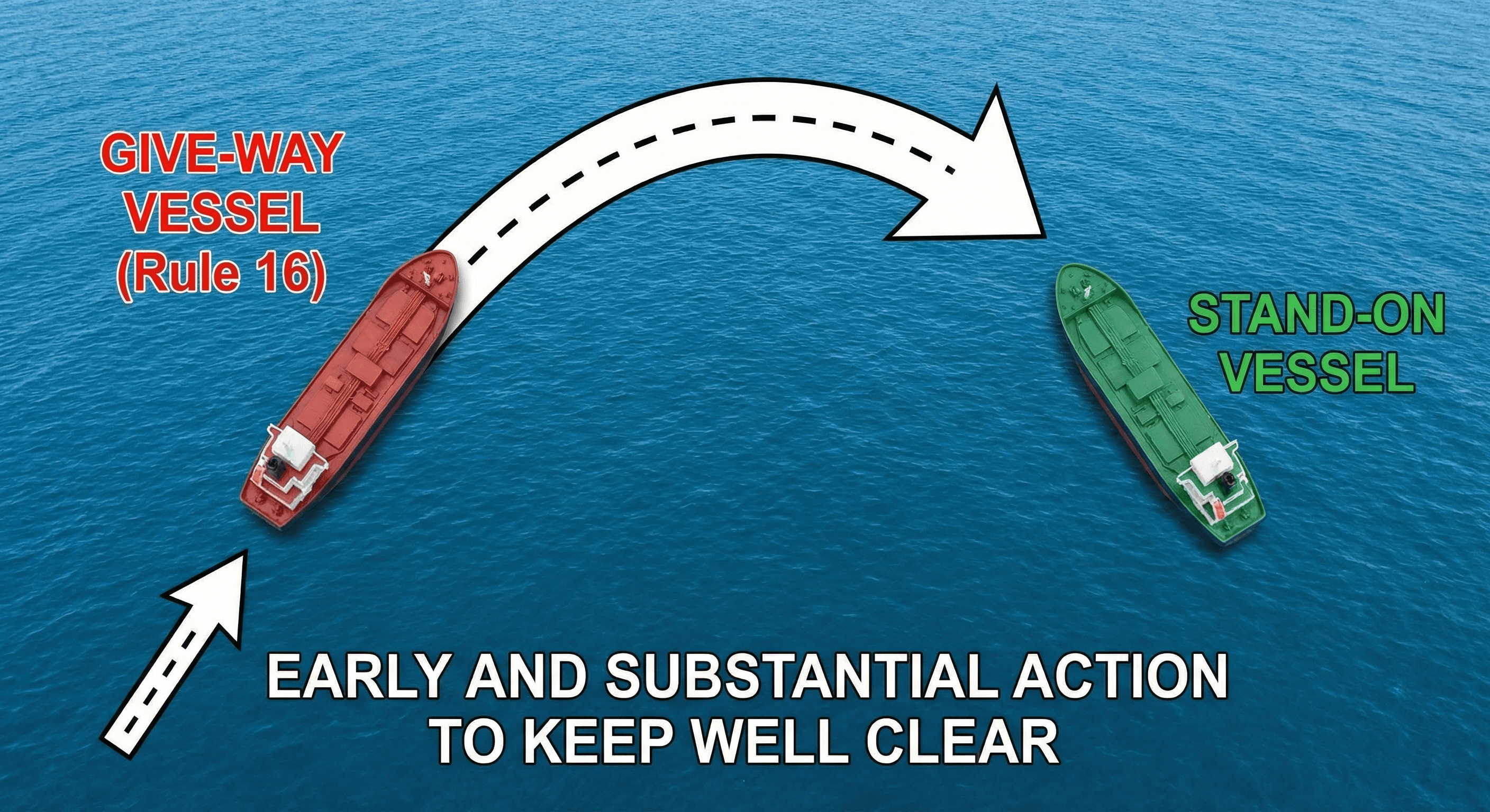 Acción del buque que cede maritime navigation diagram