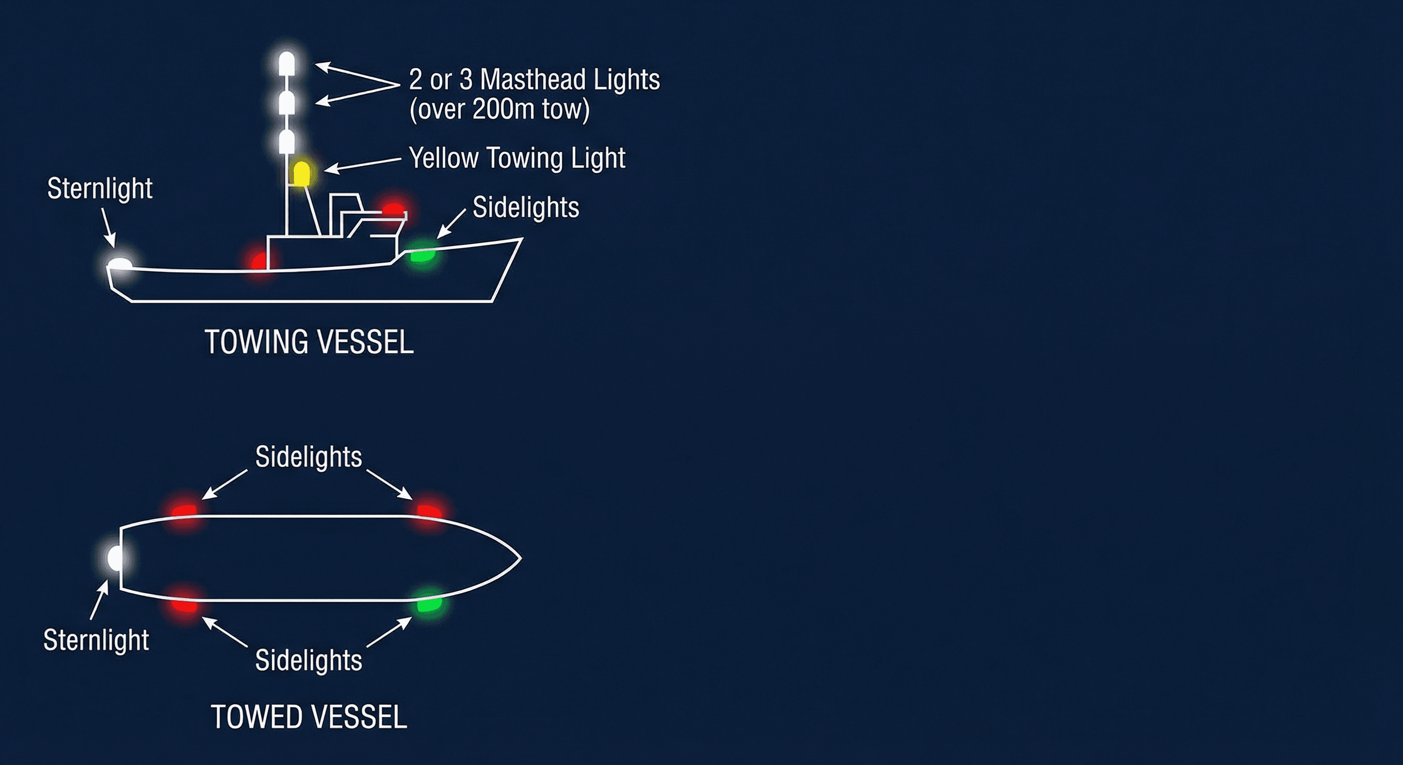Remolque y empuje maritime navigation diagram