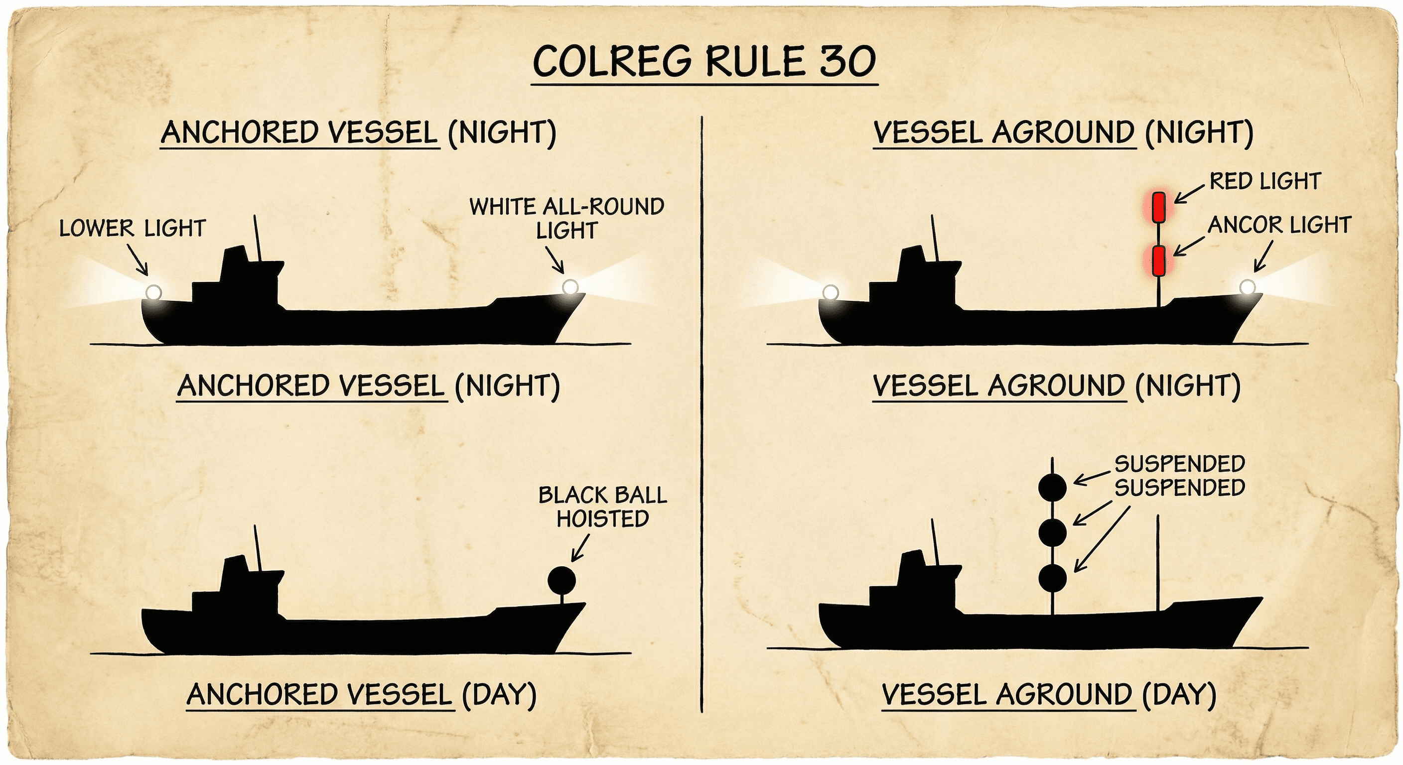 Buques fondeados y varados maritime navigation diagram