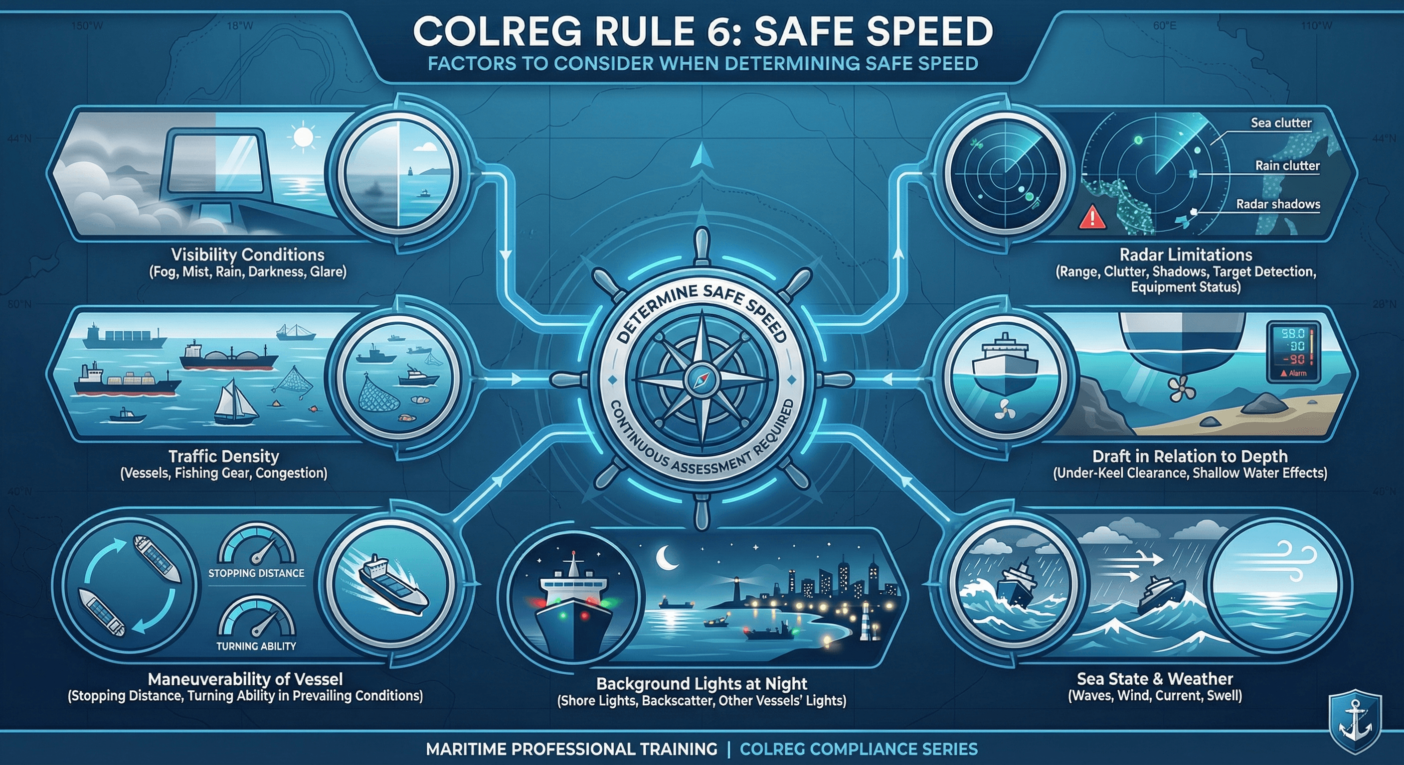 Velocidad de seguridad maritime navigation diagram