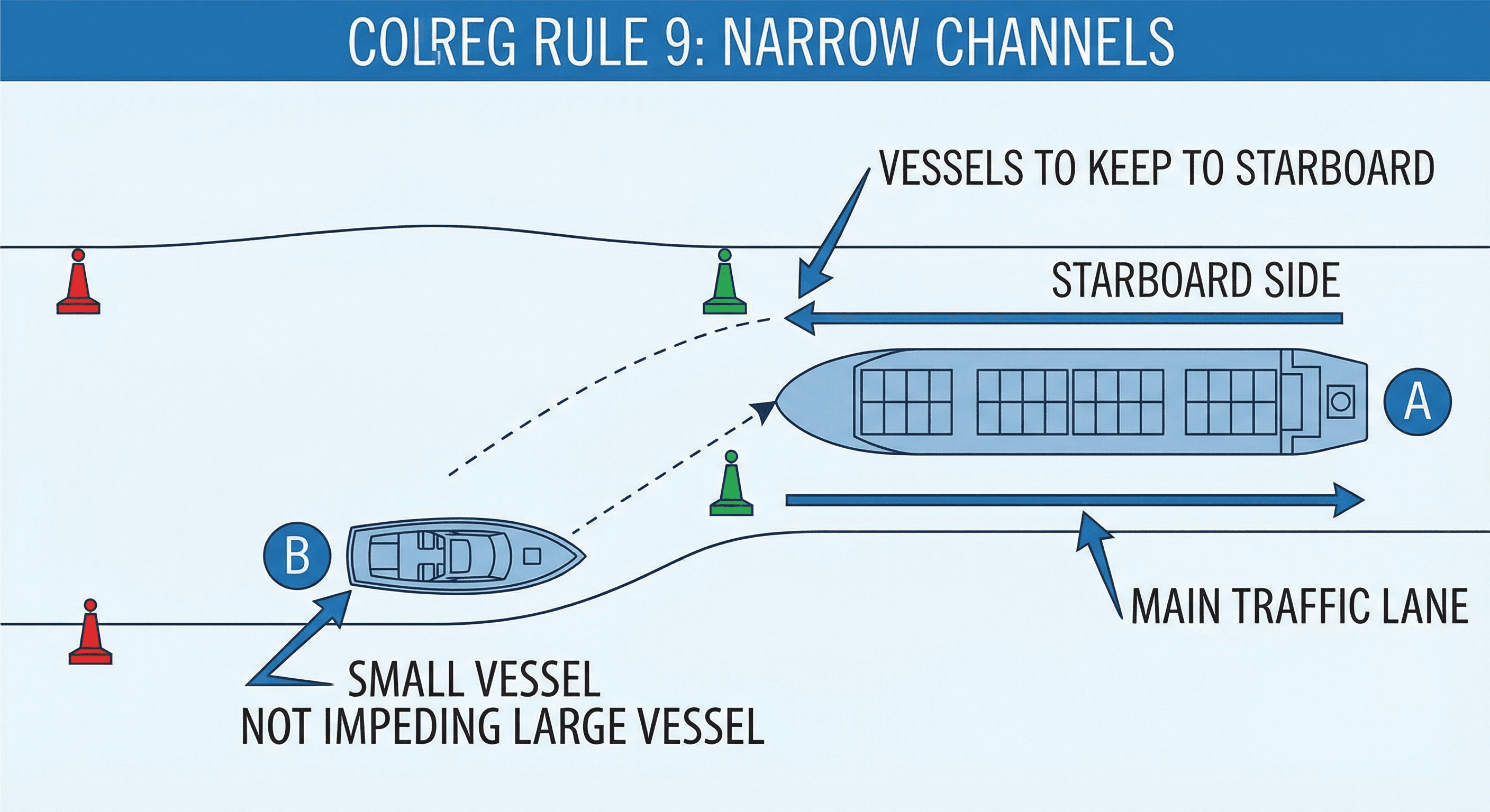 Canales angostos maritime navigation diagram