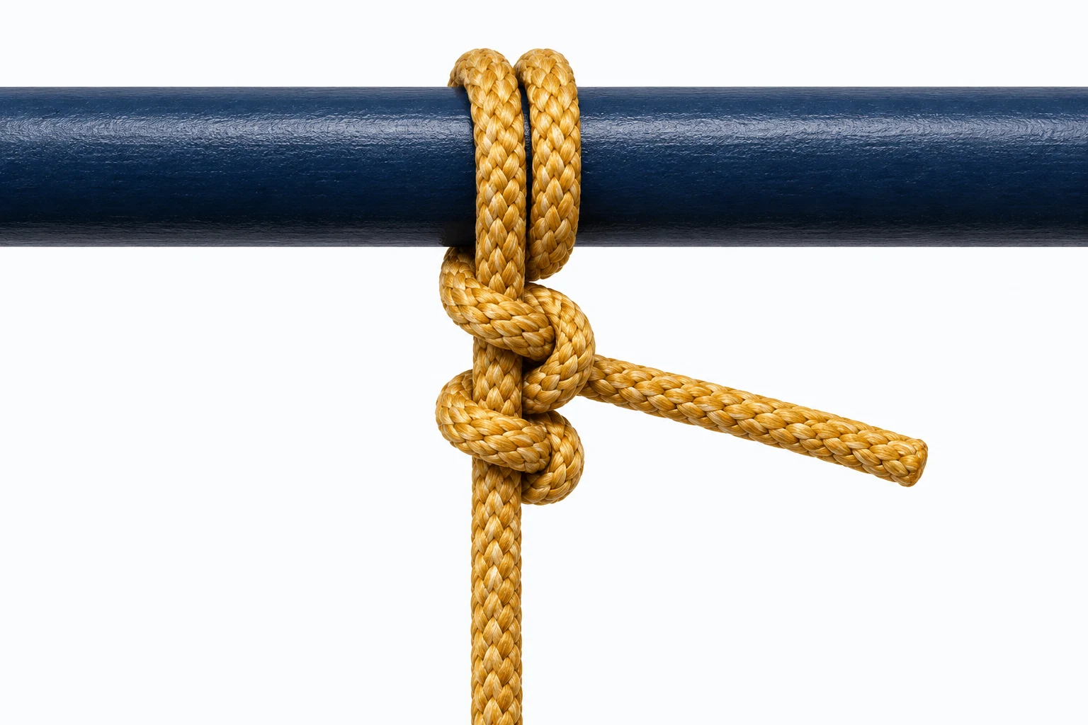 Round turn and two half hitches: finished knot diagram